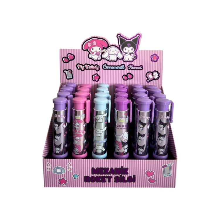 TMN 612315 KUROMİ&MYMELODY&CIN NOMARAL  MEKANİK ROKET SİLGİ 24LÜ*576