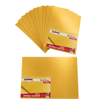 KUPON KFK-404 METALİK AYNALI KARTON GOLD 50X70 10'LU *25
