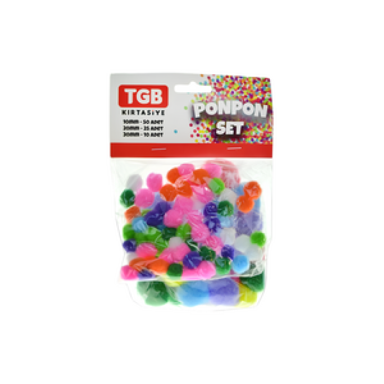 TGB-2815 3'LÜ SET DÜZ PONPON 12'Lİ