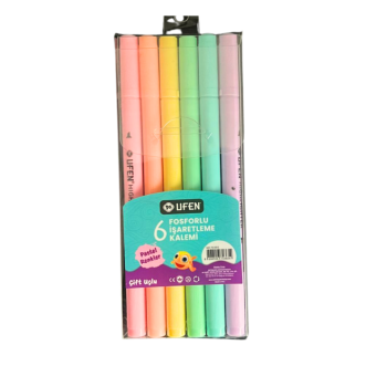 UFEN PASTEL 70365 FOSFORLU İŞARETLEME KALEMİ 6'LI