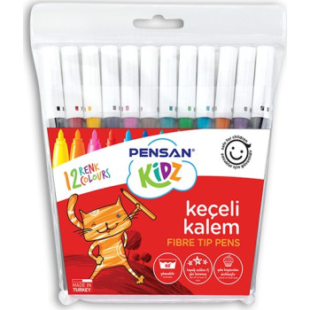 PENSAN KİDZ 99060 12 RENK KEÇELİ KALEM 12'Lİ *12