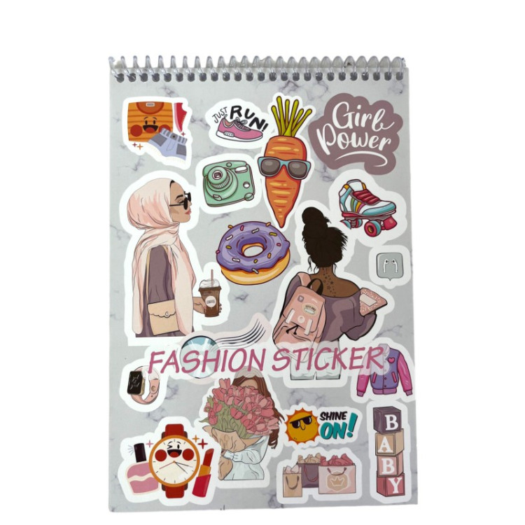 SİNGLE COLOR 17X24 SPİRALLİ STİCKER DEFTER >