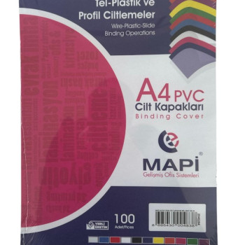 MAPİ-160 PVC CİLT KAPAĞI A4 MAVİ 100'LÜ *20
