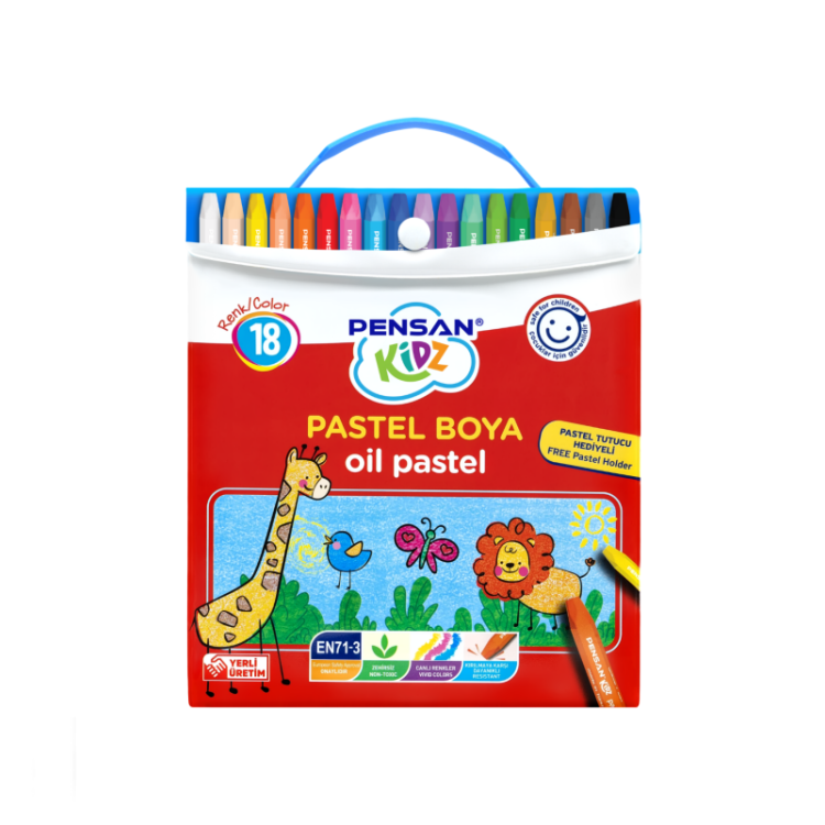 PENSAN 98121 ÇANTALI PASTEL BOYA 18 RENK