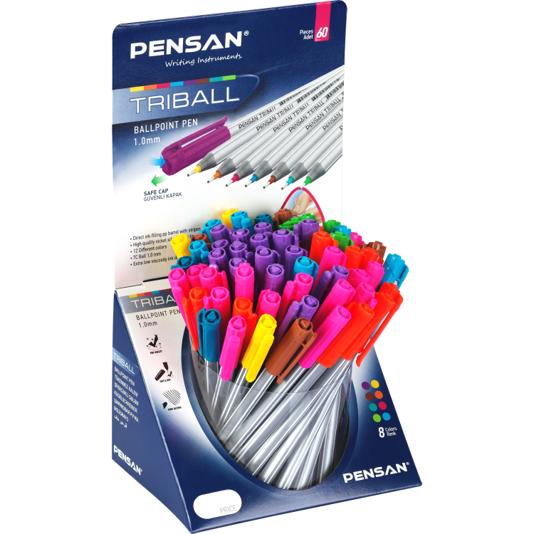 PENSAN 1003 TRİBALL TÜKENMEZ KARIŞIK RENKLİ 1.0M 60LI*16