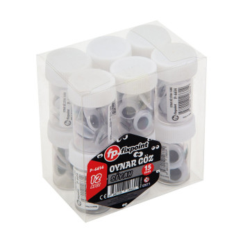 FİXPOİNT P-6614 OYNAR GÖZ SİYAH 15MM 12'Lİ FİXPOİNT P-6614 OYNAR GÖZ SİYAH 15MM 12'Lİ