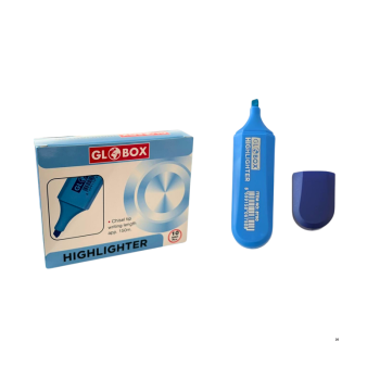 GLOBOX 6790 HIGHLIGHTER FOSFORLU KALEM 10'LU -MAVİ