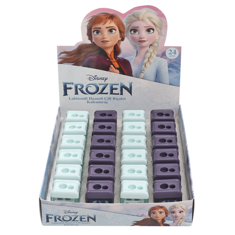 KAMP.FROZEN LABİRENTLİ HAZNELİ ÇİFT BIÇAKLI KALEMTIRAŞ ELSA 24'LÜ ^*720