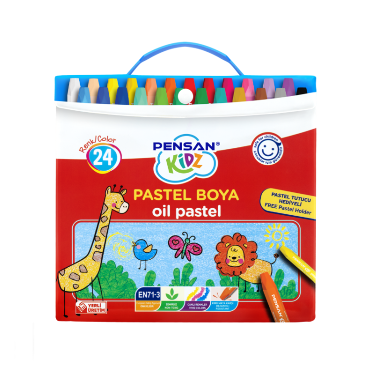 PENSAN KIDZ ÇANTALI PASTEL BOYA 24 RENK