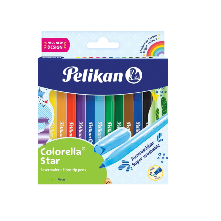 PELİKAN COLORELLA 10 RENK KEÇELİ KALEM 10'LU*12