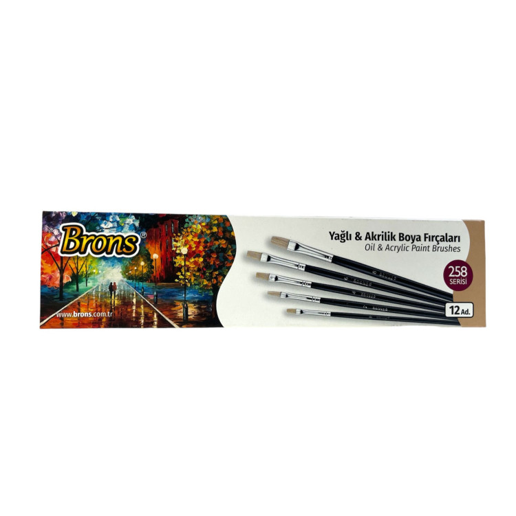 BRONS BR-515  YAĞLI&AKRİLİK BOYA FIRÇASI  NO:10 12Lİ