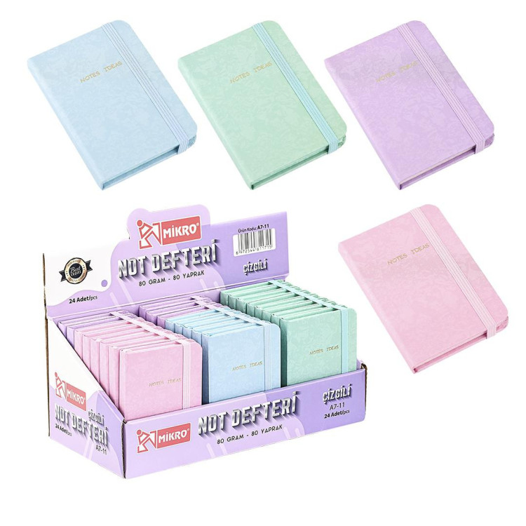 MİKRO A7-11 STANDLI ÇİZGİLİ NOT DEFTERİ 24 LÜ