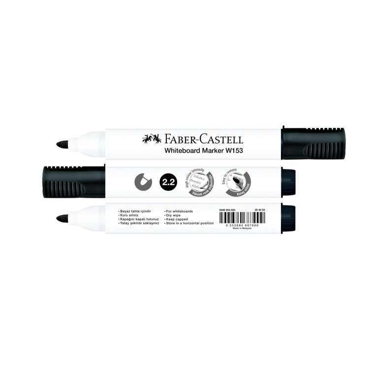 FABER C. W153 BEYAZ TAHTA KALEMİ SİYAH 10LU *44