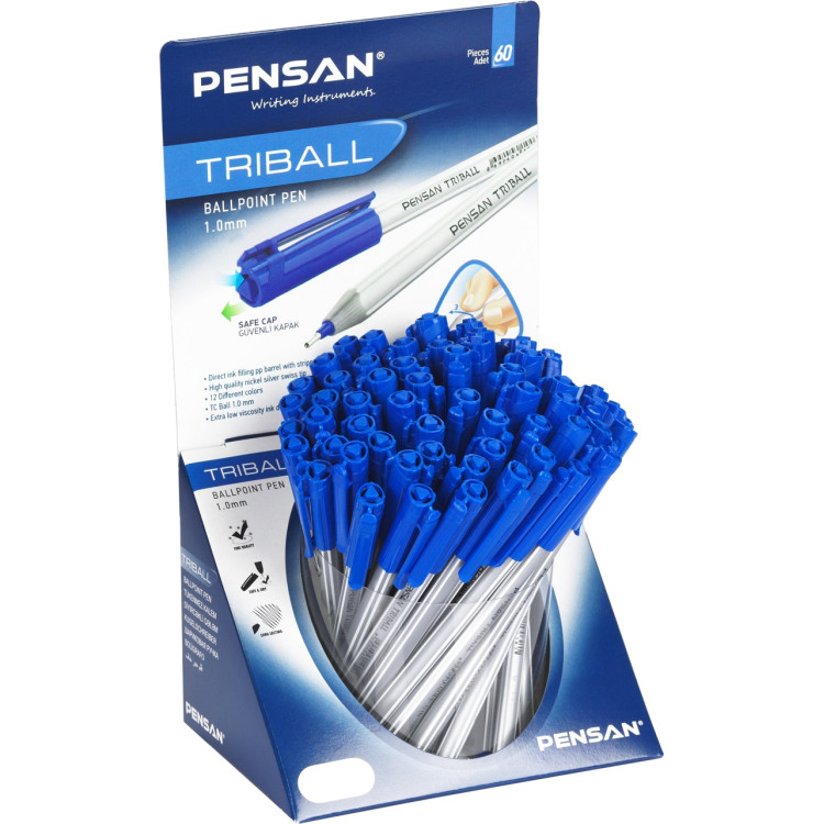 PENSAN 1003 TRİBALL TÜKENMEZ MAVİ 1.0MM 60LI *16 PENSAN 1003 TRİBALL TÜKENMEZ MAVİ 1.0MM 60LI *16