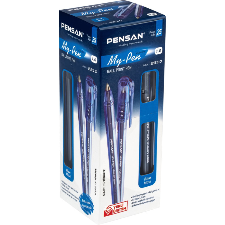 PENSAN 2210 MY-PEN TÜKENMEZ KALEM MAVİ 25Lİ*80