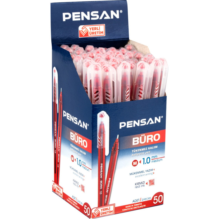 PENSAN 2270 BÜRO TÜKENMEZ KALEM KIRMIZI 50Lİ *40