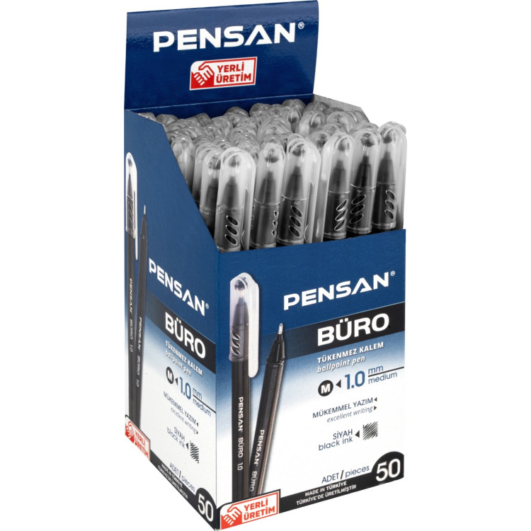 PENSAN 2270 BÜRO TÜKENMEZ KALEM SİYAH 50Lİ *40