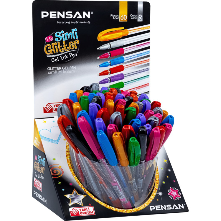 PENSAN GLİTTER GEL SİMLİ KALEM 60LI *10