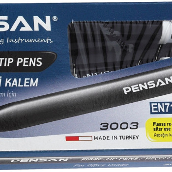 PENSAN 3003 OFİS TİPİ KEÇELİ KALEM SİYAH 10'LU*120 PENSAN 3003 OFİS TİPİ KEÇELİ KALEM SİYAH 10'LU*120