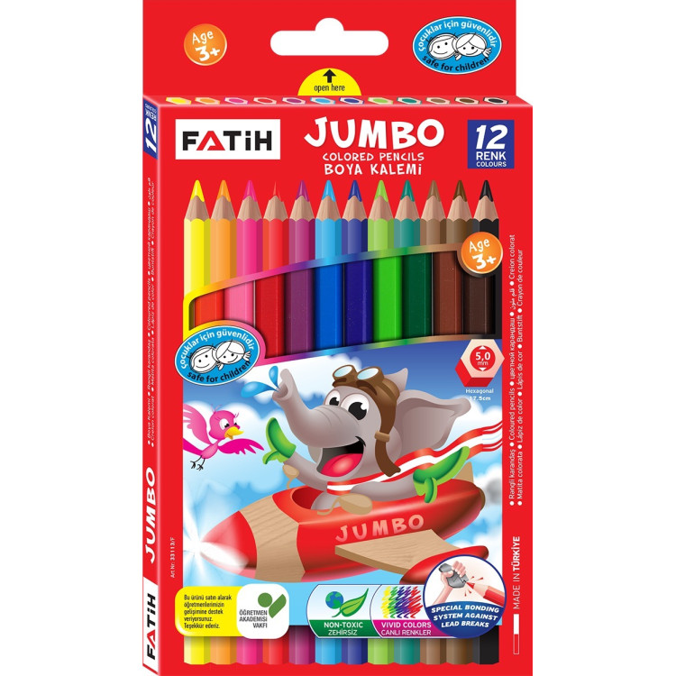 FATİH 33340 JUMBO KURUBOYA 12 RENK 12Lİ*10