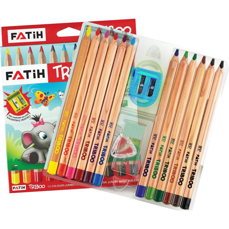 FATİH 33426 TRIBOO JUMBO KURUBOYA 12 RENK 4 'LÜ *24