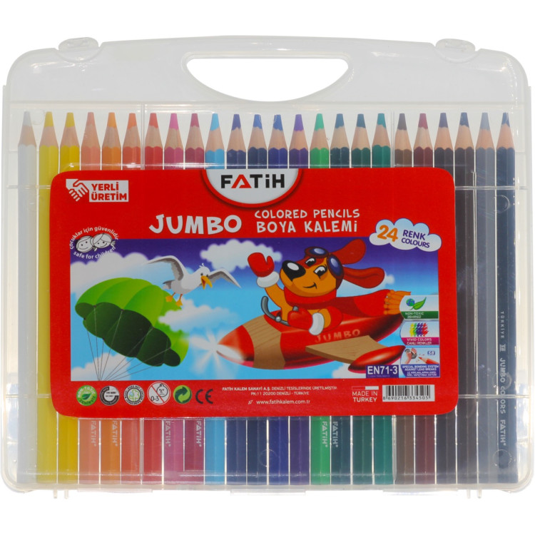 FATİH 33450 JUMBO KURU BOYA 24 RENK ÇANTALI 6LI*8