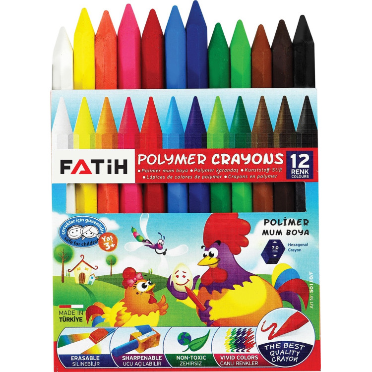 FATİH 50110 POLYMER 12 RENK KISA MUM BOYA 24'LÜ*12