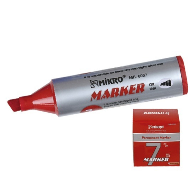 MİKRO MR-6007 KIRMIZI KESİKUÇ KOLİ KALEMİ12Lİ*40