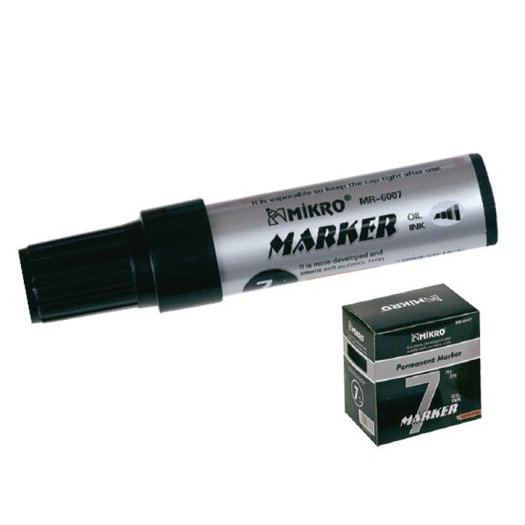 MİKRO MR-6007 SİYAH KESİK UÇLU KOLİ KALEMİ12Lİ*40