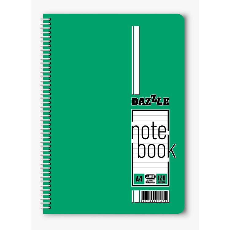 A-4 SPİRALLİ PP KAPAK 120YP ÇİZGİLİ*4