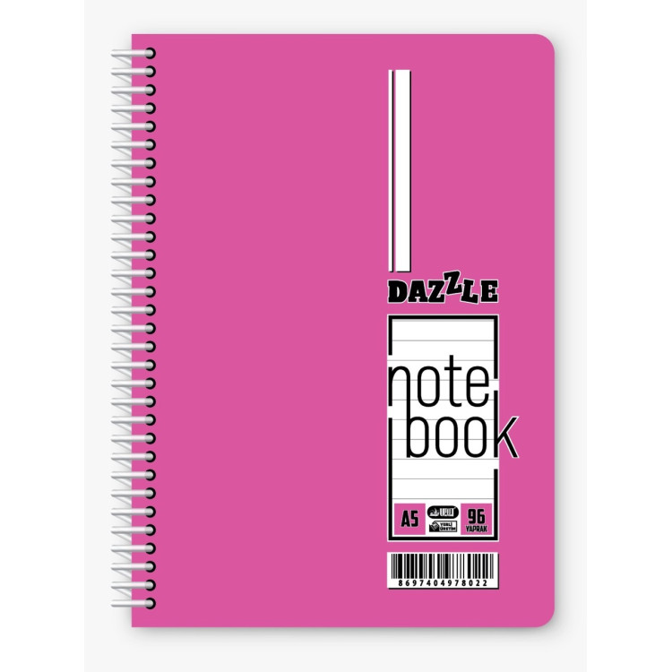 A-5 SPİRALLİ PP KAPAK 96YP ÇİZGİLİ*8