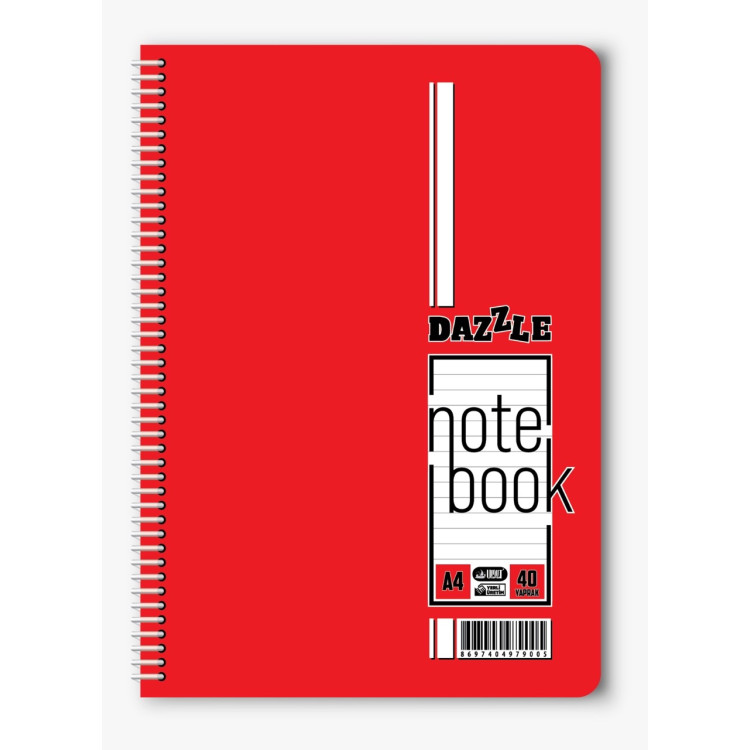 A-4 SPİRALLİ PP KAPAK DEFTER 40 YP ÇİZGİLİ *8