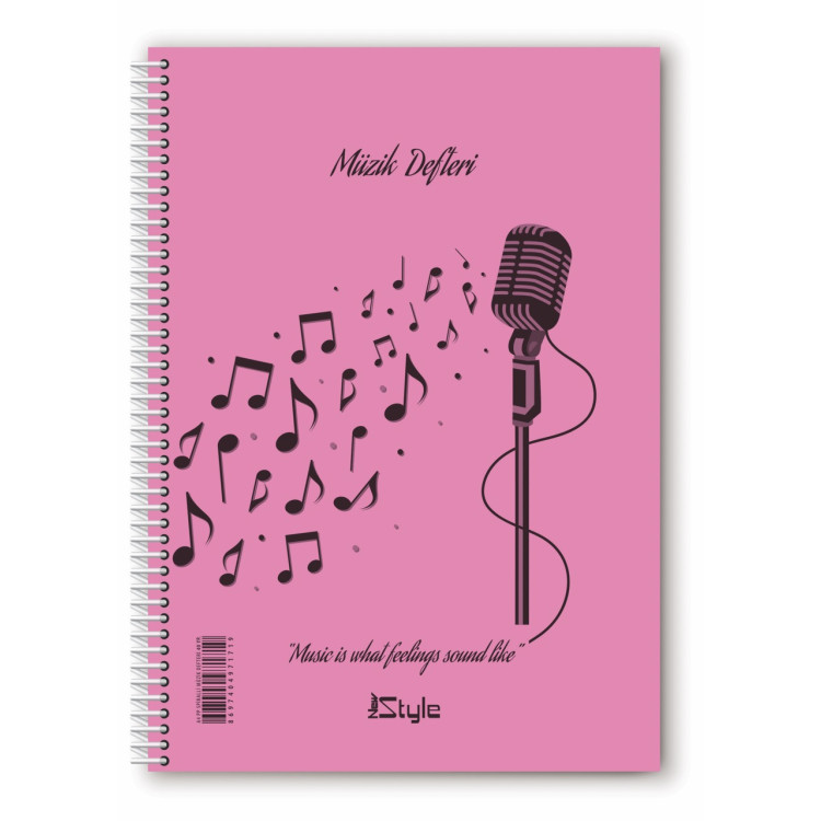 NEW STYLE A-4 SPİRALLİ PP KAPAK MÜZİK DEFTERİ 40YP *8