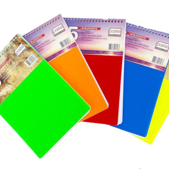 PASTEL A5 SPİRALLİ PPBLOKNOT KARELİ 6LI*16