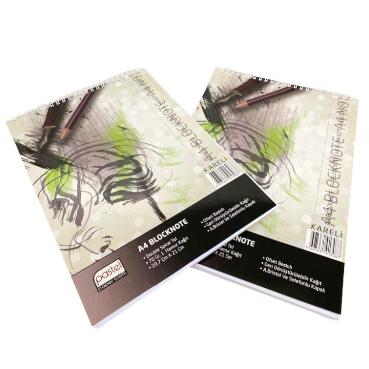 PASTEL A4 SPİRALLİ BLOKNOT KARELİ 6LI *8 $