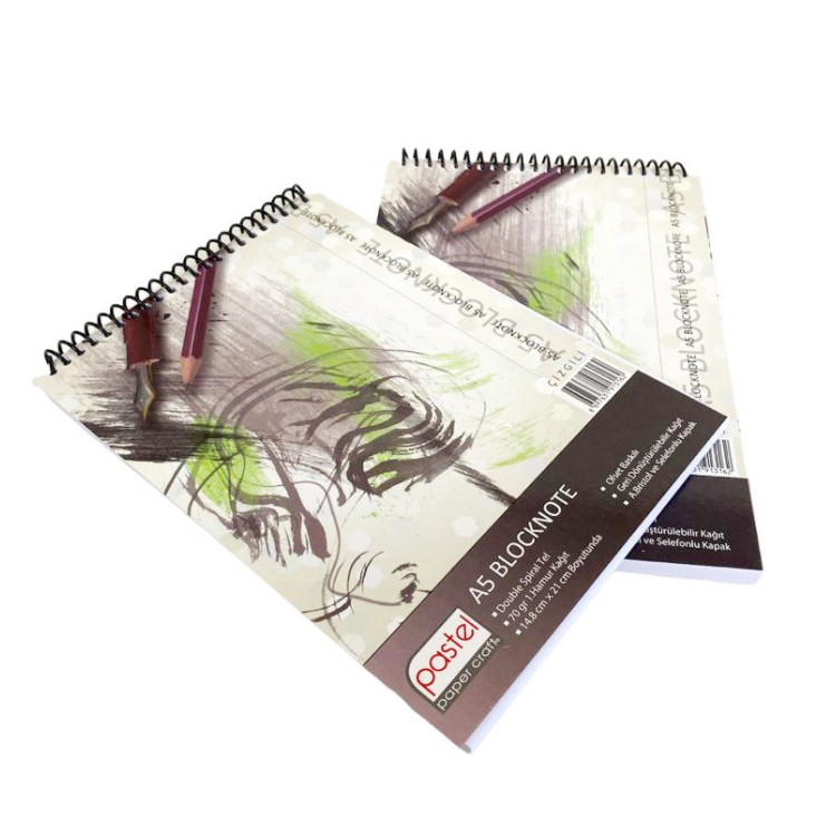 PASTEL A5 SPİRALLİ KARTON BLOKNOT ÇİZGİLİ 6LI*16 $