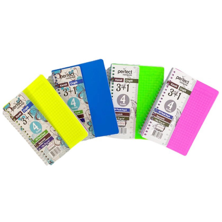 PASTEL A6 PP KAPAK 80YP NOT DEFTERİ 3+1 12Lİ *14 $