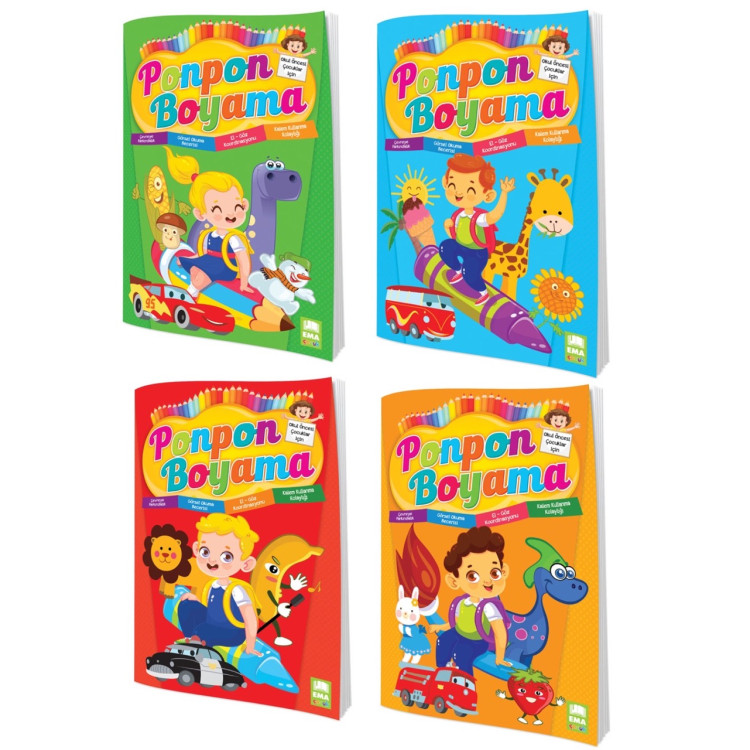 EMA PONPON (4 ÇEŞİT) BOYAMA KİTABI *40