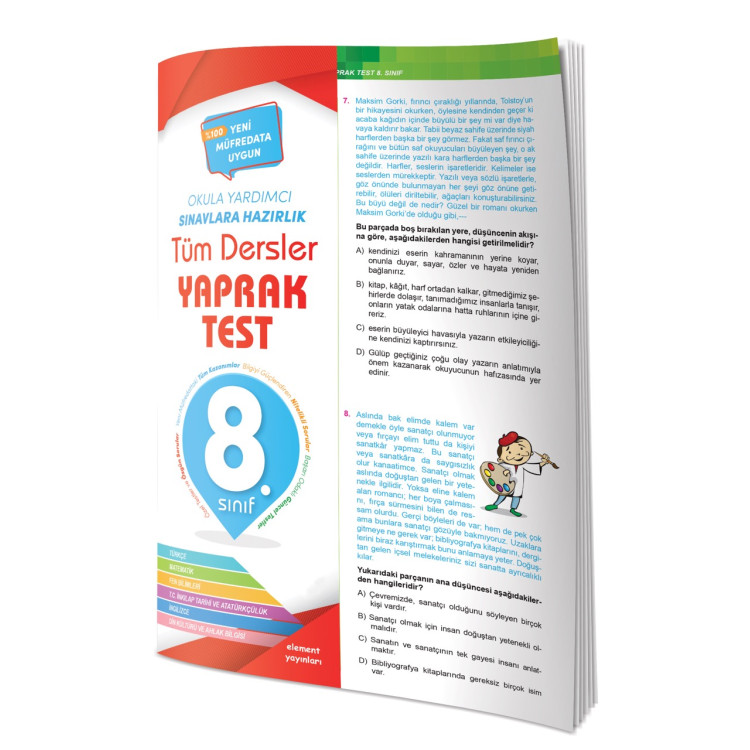 TÜM DERSLER YAPRAK TEST 8.SINIF ELEMENT