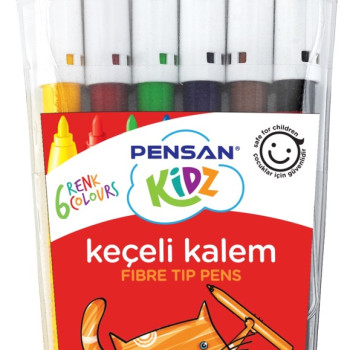 PENSAN KİDZ 99055 6 RENK KEÇELİ KALEM 24'LÜ *12 PENSAN KİDZ 99055 6 RENK KEÇELİ KALEM 24'LÜ *12