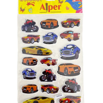 ALPER ALP032 SPOR ARABALAR BÜYÜK STİCKER 12'Lİ ALPER ALP032 SPOR ARABALAR BÜYÜK STİCKER 12'Lİ