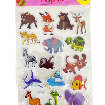 ALPER ALP093 HAYVANLAR BÜYÜK STİCKER 12'Lİ