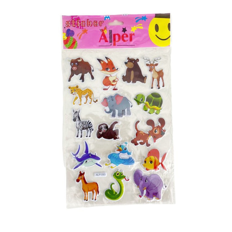 ALPER ALP093 HAYVANLAR BÜYÜK STİCKER 12Lİ