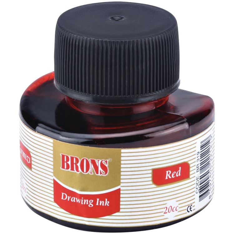 BRONS BR-319 ÇİNİ MÜREKKEBİ KIRMIZI 12Lİ *24