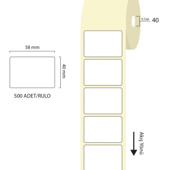 TANEX 58*40 ECO TERMAL ETİKET 500'LÜ *80