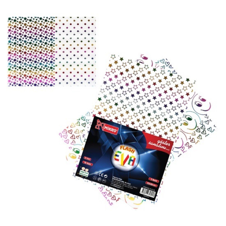 MİKRO FLS-10 FLASH 5 RENK EVA 2MM 20*30 10LU*100 >