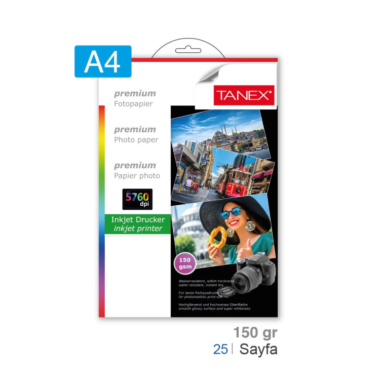 TANEX FOTOĞRAF KAĞIDI A4 150GR 25Lİ *20