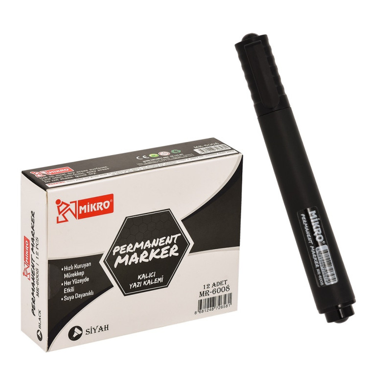MİKRO MR-6008 KOLİ KALEMİ SİYAH 12Lİ *144