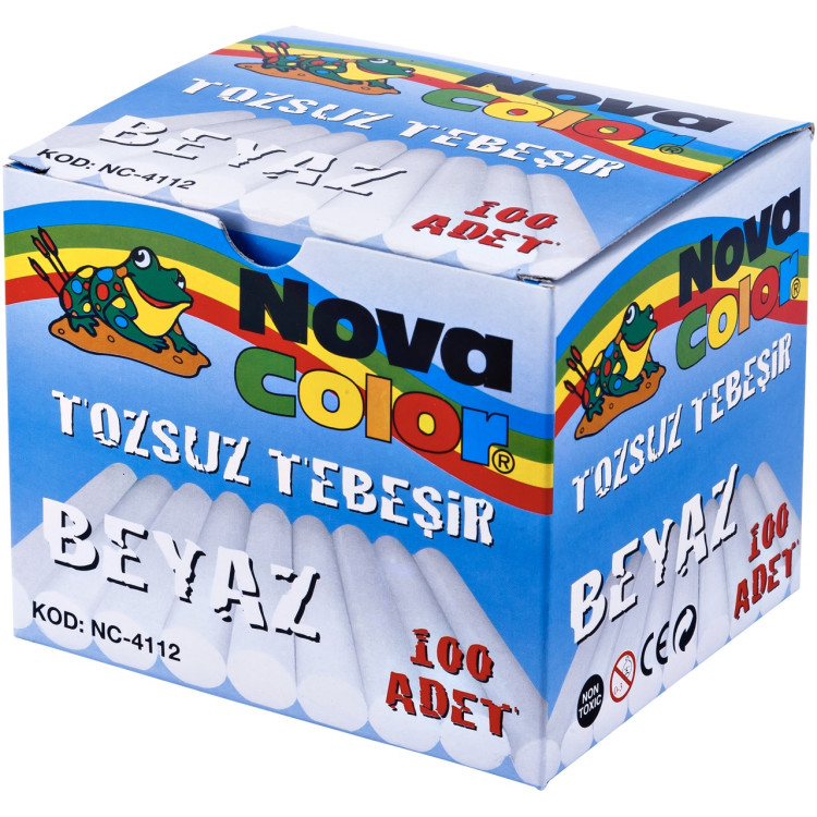 NOVA COLOR NC-4112 TOZSUZ TEBEŞİR 100 LÜ BEYAZ *16