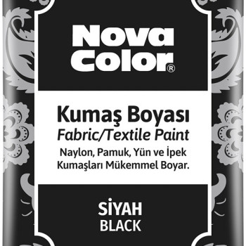 NOVA COLOR NC-904 TOZ KUMAŞ BOYASI SİYAH 12'Lİ *24